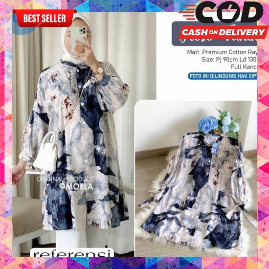 Blus Tunik Model Longgar Asimetris Dengan Kancing V Neck Len Df Tunik Jumbo   Tunik Jumbo Kekinian T