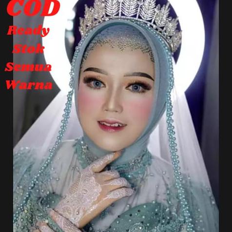 Promo Veil Pengantin Payet Manik, Slayer Akad Mutiara, Ibu Besan, Wisuda, Pengajian, Kerudung Pengan