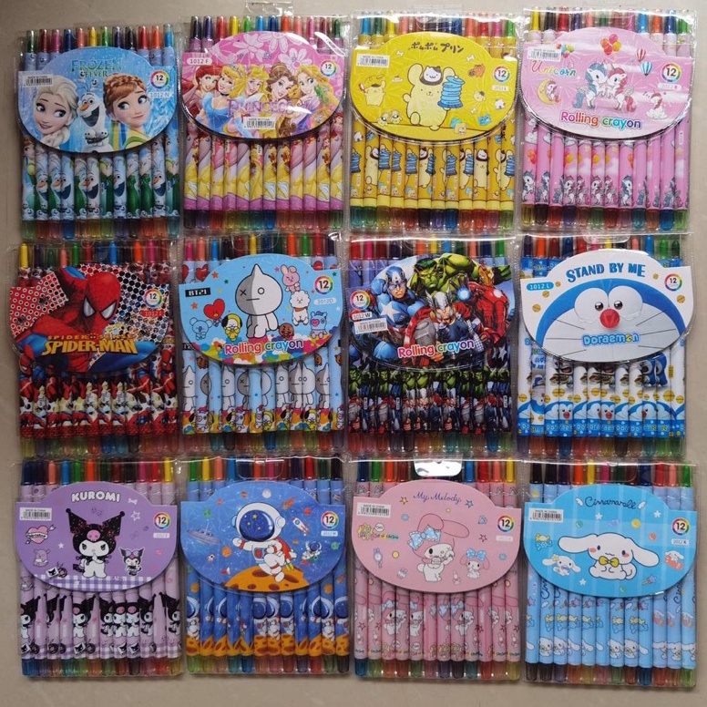 

CRAYON PUTAR PANJANG 12 WARNA KRAYON 12 colour twist crayon cute character BODY GEMUK c6hgv