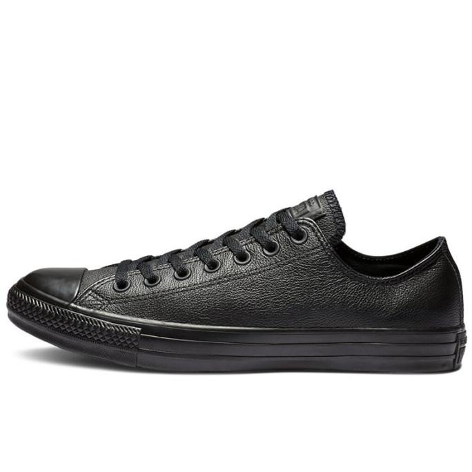 Grade Original Sepatu Converse All Star High Leather Kulit Full Hitam - 36, Low (rendah)