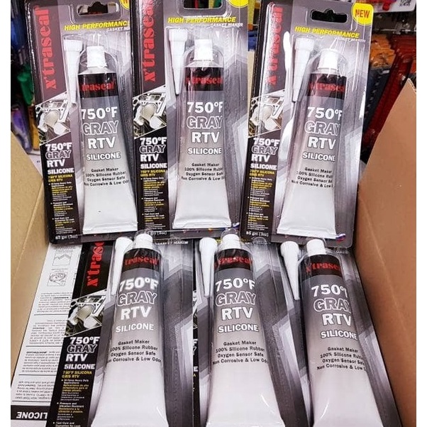 [KODE 9PVT0] XTRASEAL 750°F GREY RTV SILICONE SEALANT HIGH TEMP 85 GRAM LEM PAKING MESIN MOBIL MOTOR
