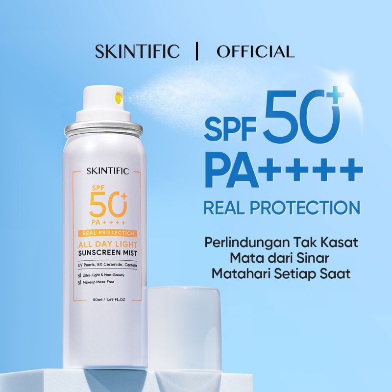 SKINTIFIC SKIN PROTECTION ALL DAY AND LIGHT SUNSCREEN SPRAY MIST SPF 50 PA++++ 50ML