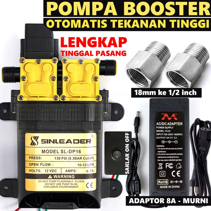 Pompa Booster Shower Otomatis Pompa pendorong Otomatis Sinleader Dual