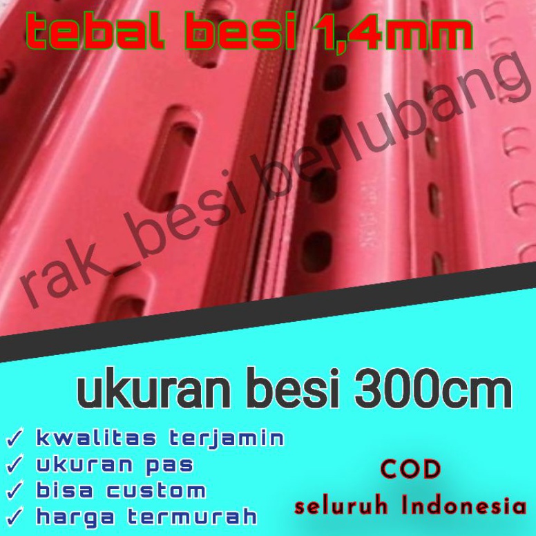 murah besi siku lubang 3meter tebal 1,4mm warna siku lubang hamertune | siku lubang putih | siku lub