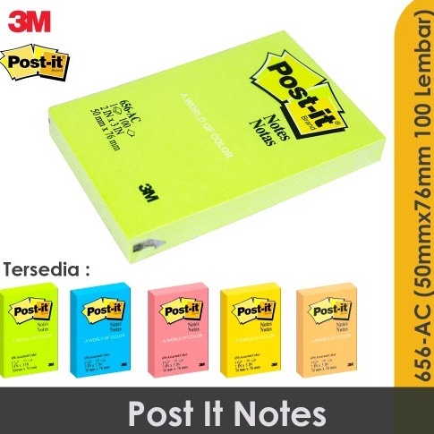 

3M Post-It Sticky Notes 656-1 100 Sheets 2x3 inch 9544