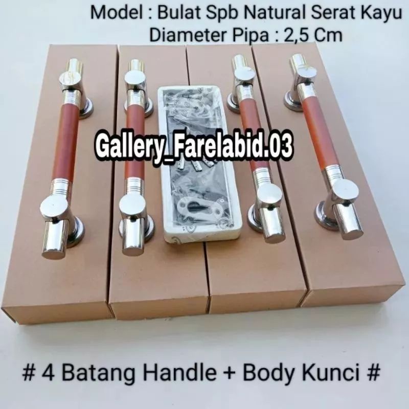 Handle Pintu Kupu Tarung 33 Cm Set Kunci Gagang Pegangan Tarikan Pintu Rumah Stainless Steel Minimalis