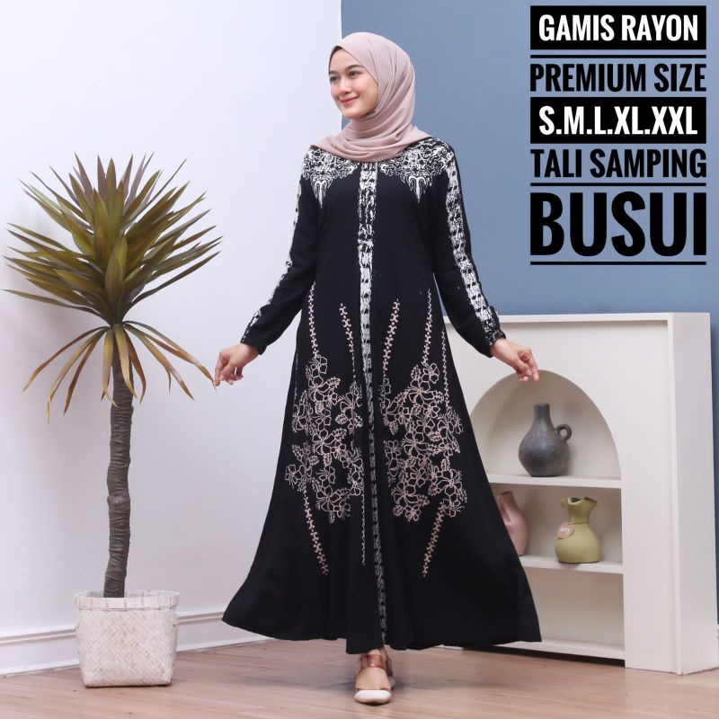 GAMIS TWILL SUPER ADEM | ABSTRAK MALAMAN | RESLETING DEPAN BUSUI