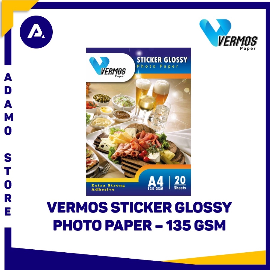 

[BC8] Kertas Sticker Vermos Sticker Glossy Photo Paper A4 135 gsm Ready Stock