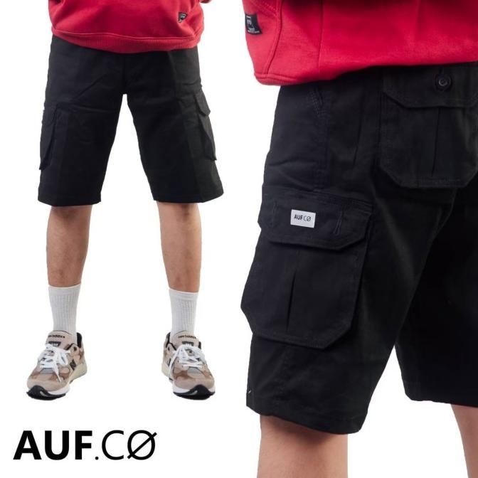 Celana Cargo Kargo Pria Pendek Hijau Army Auf.co Jumbo 28-42