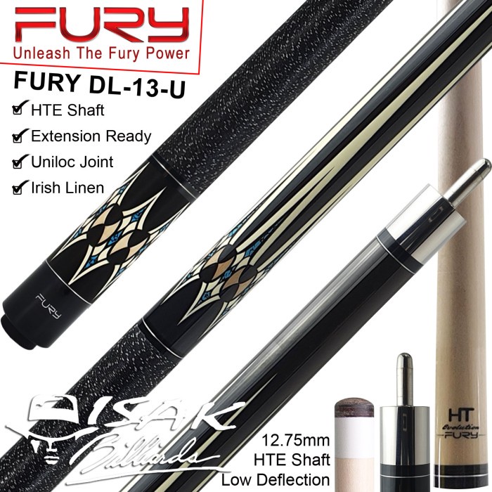 Billiard Fury Dl-13 Maple Pool Cue - 13 Mm - Billiard Stick Stik Biliar Bilyar