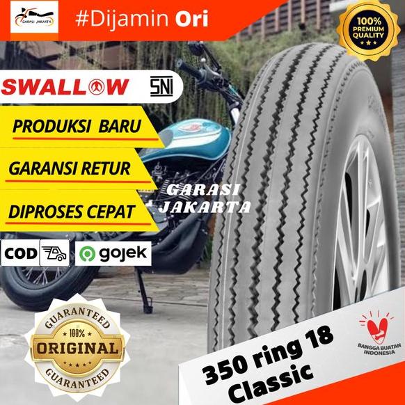 BARU BAN LUAR MOTOR SWALLOW 350-18 RING 18 SB-135 CLASSIC SWALLOW