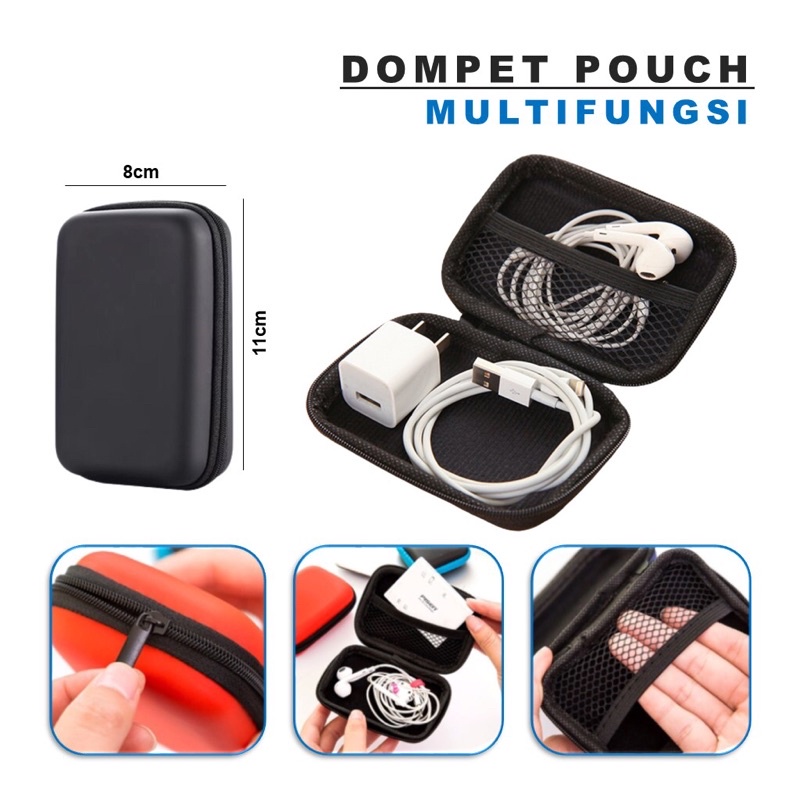 Dompet Pouch Multifungsi Buat Kartu / Headset / Charger / kunci