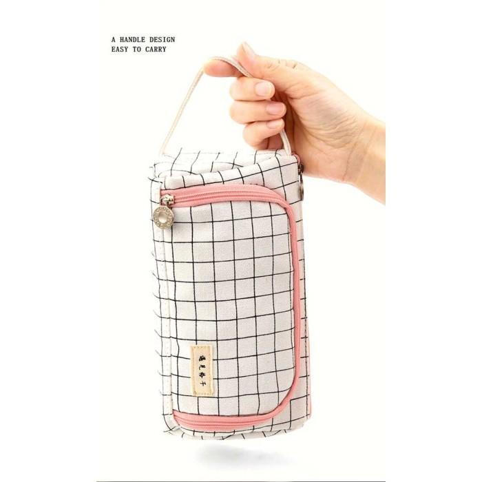 

Tempat Pensil Tas Pensil Ukuran Besar Motif Garis Pencil Case