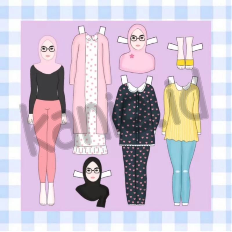 BONGKAR PASANG KERTAS / PAPERDOLL / VERSI HIJAB / BAJU-BAJUAN