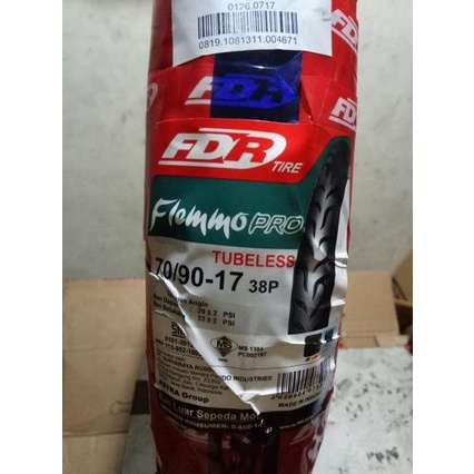 BEBAS ONGKIR ban luar tubeless fdr flemmo pro 70 90 17 ban tubeless 70 90 17