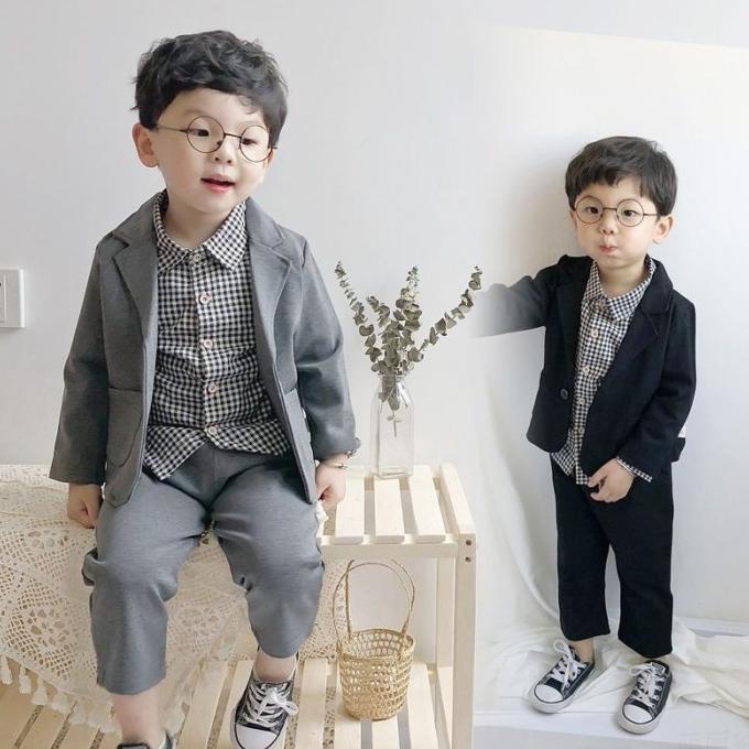 setelan jas anak laki / blazer anak laki import 3 in 1 impor ala korea