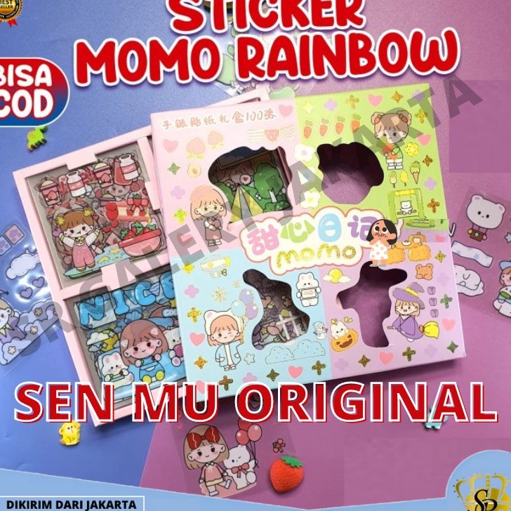 

[KODE PRODUK VDVRY5554] Stiker 100 Lembar Sticker 2D Momo Motif Kartun Korea Lucu Anti Air SR