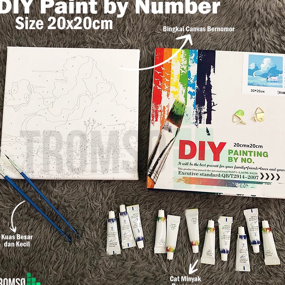 

→7i Model Terkini Tromso DIY Paint by Number KIT 20 X 20 (Painting by Number) Z48 ✲