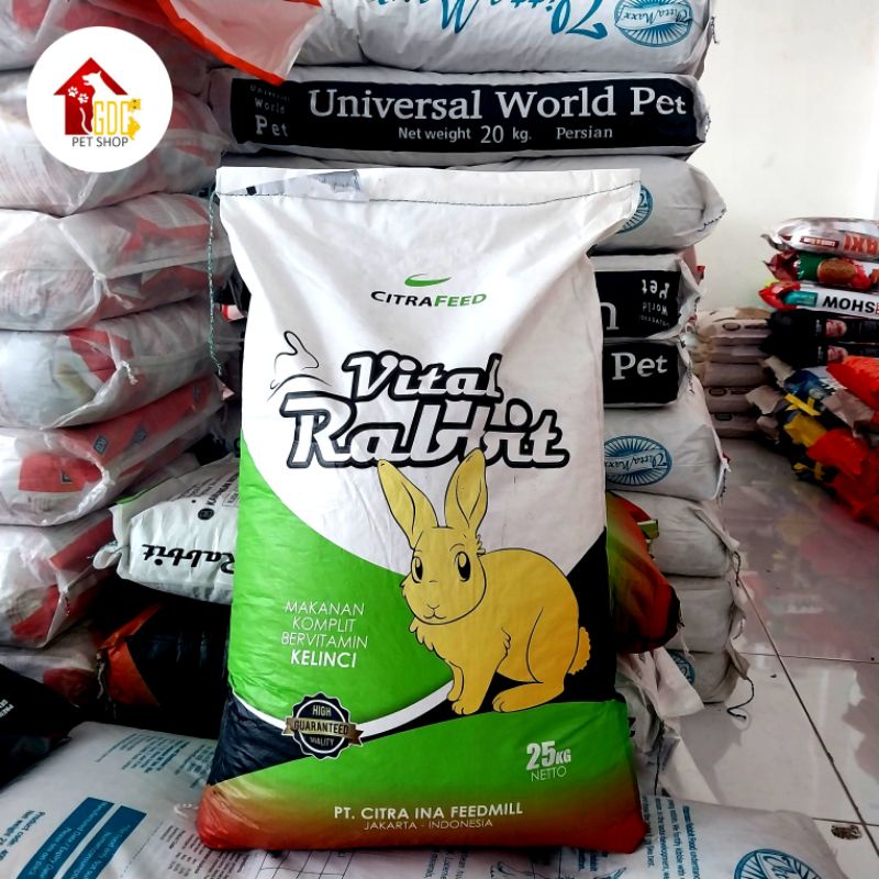 Makanan Kelinci Vital Rabbit 25 Kg - Grab Gojek Pelet Kelinci Vital Rabbit Promo