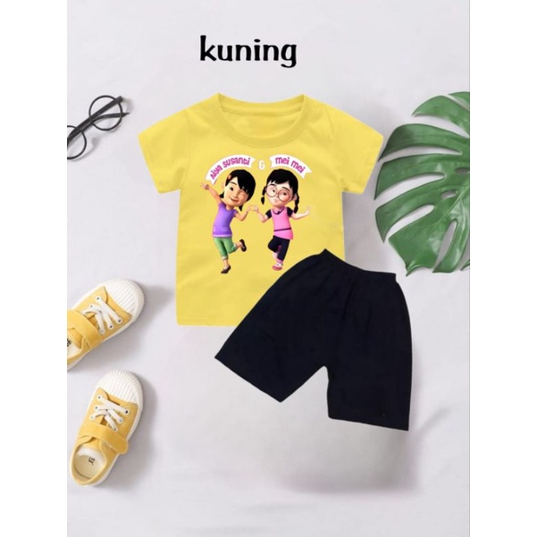 Setelan Kaos Anak Perempuan Mei-Mei Dan susanti Uk.S.M.L.XL