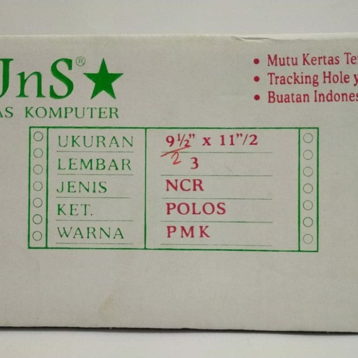

Kertas Komputer JnS K3:2 NCR Putih Merah Kuning gon04