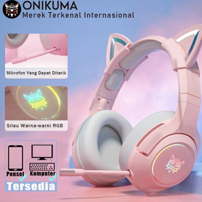 Headset Gaming Onikuma K9 Headphone Gaming Pink Terbaru