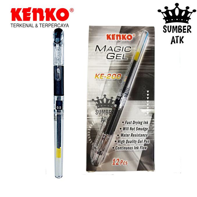 

KENKO GEL PEN KE-200 (Magic Gel) 0.5MM /12 PCS 1 LUSIN / PEN TINTA GEL