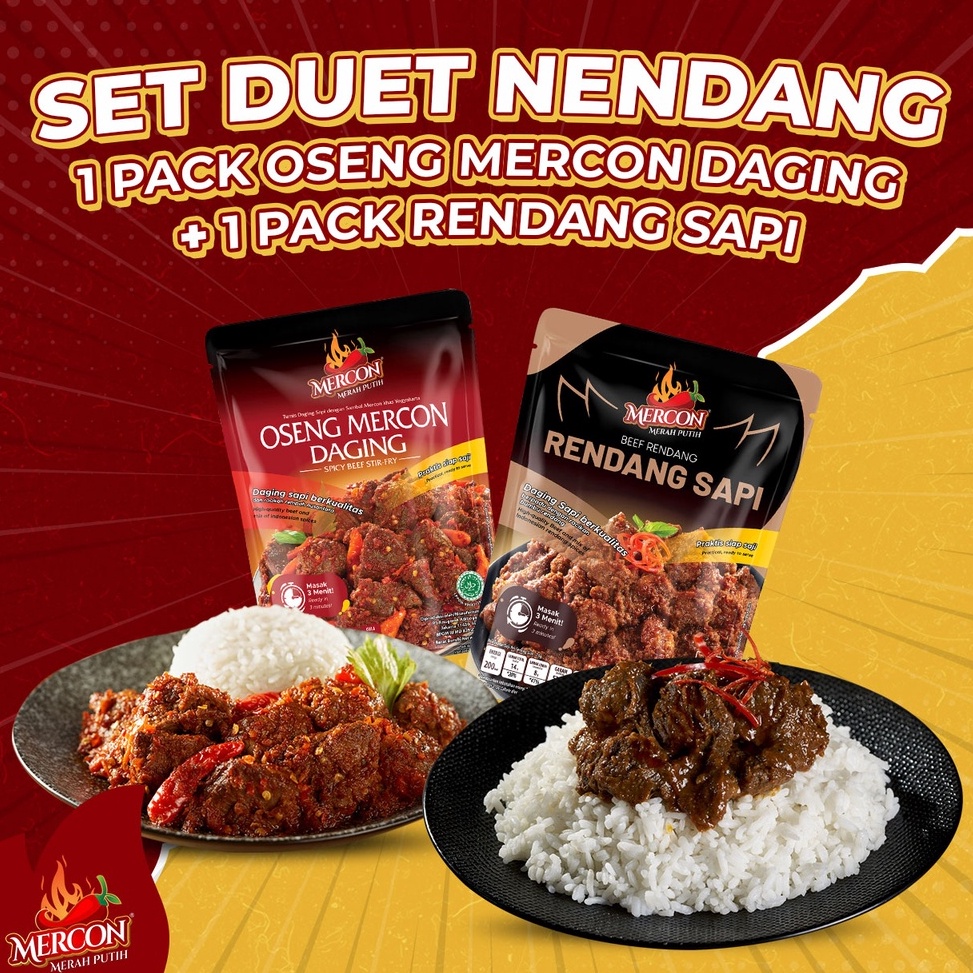 

SALE TERBAIK Mercon Merah Putih - Set Duet Nendang II Oseng Mercon Daging + Rendang Sapi