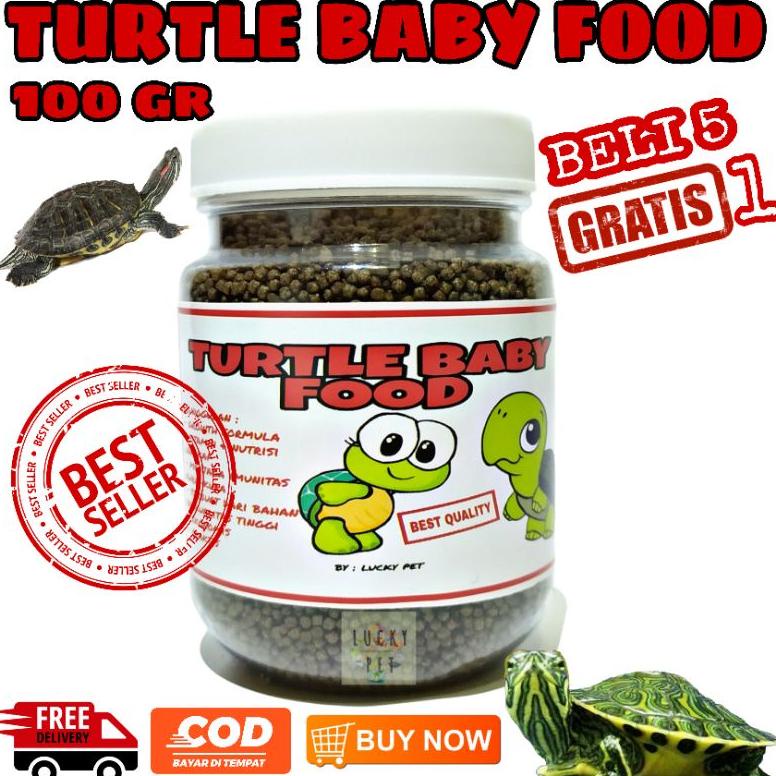 Laris Termurah Makanan Pakan Pelet Bayi Anak Kura Kura Air Brazil Baby Turtle Kecil Hijau Dada Merah