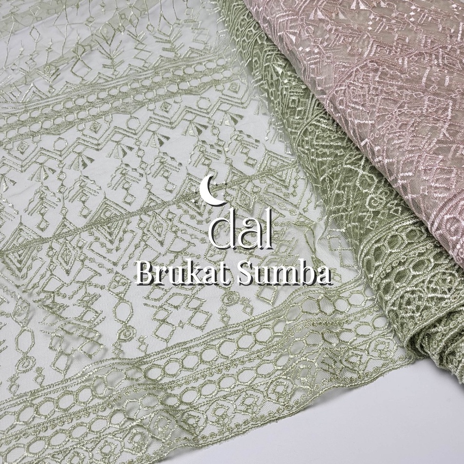 0,5m kain bahan brokat tile prancis brukat kebaya sumba sapto abstrak line salur garis tradisional h