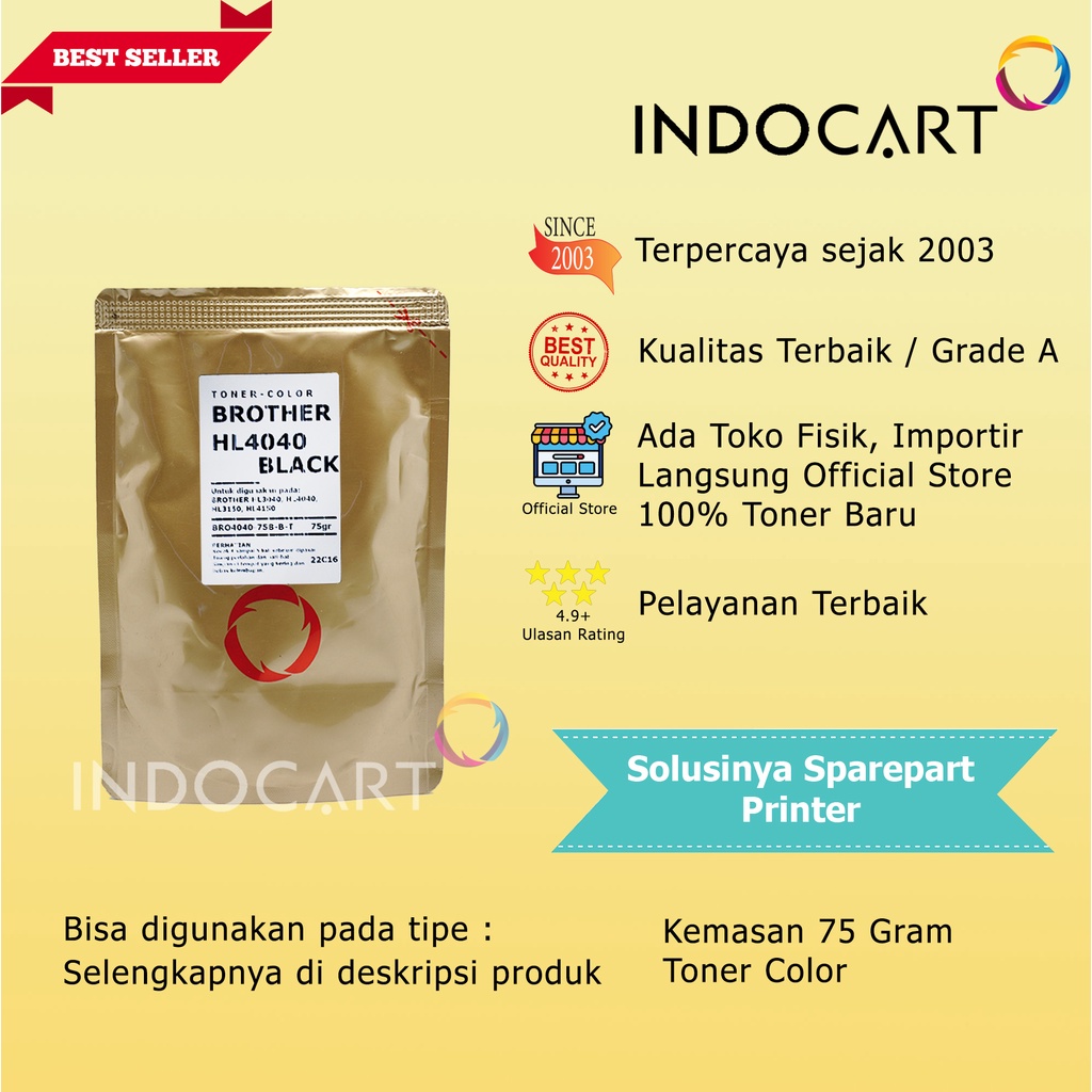 Serbuk Toner Warna Jepang-TN150 TN-150-HL 4040 4050 DCP 9040-75gr-K