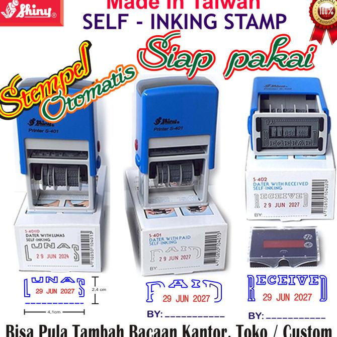 

STEMPEL OTOMATIS CAP SHINY LUNAS TANGGAL PAID RECEIVED KANTOR TOKO
