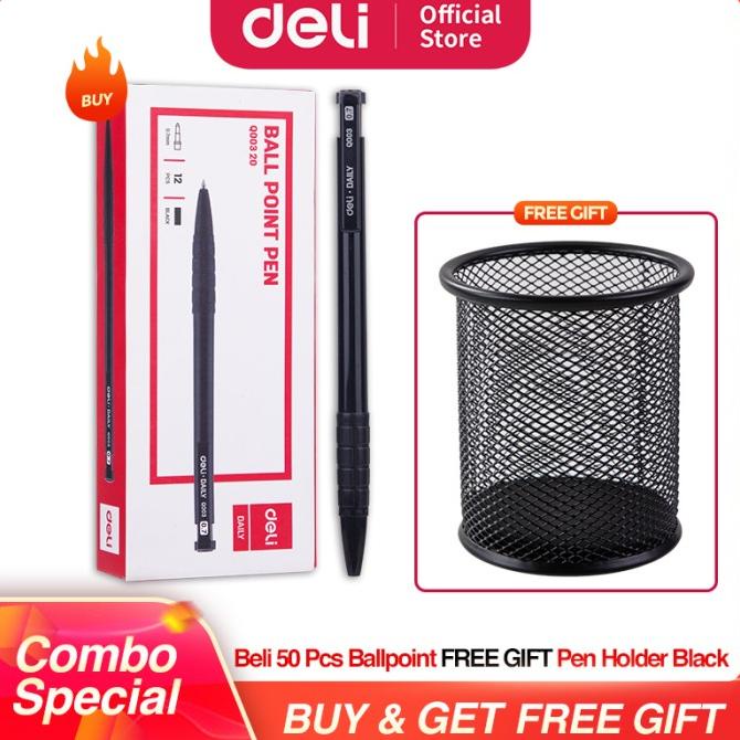 

Deli Paket Hemat 1 - Ballpoin 50Pcs & Tempat Pensil Hitam Bulat