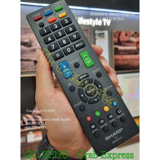 Remote tv sharp Original GB353WJSA untuk GB291WJSA / GB225WJSA