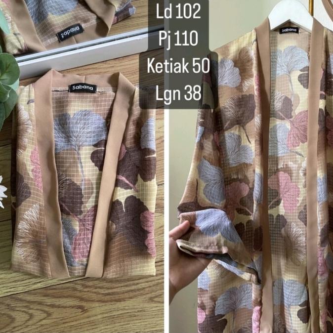 OUTER WANITA SABANA LONG OUTER FLORAL ORIGINAL SABANA LANJUTAN