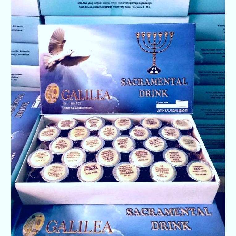 

Super promo Hosti ayat & Anggur cup perjamuan kudus “Galilea” isi 100 pcs RKL
