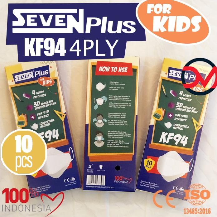 New Masker Seven Plus Kids Kf94 4Ply / Masker Anak Kf 94 Isi 10