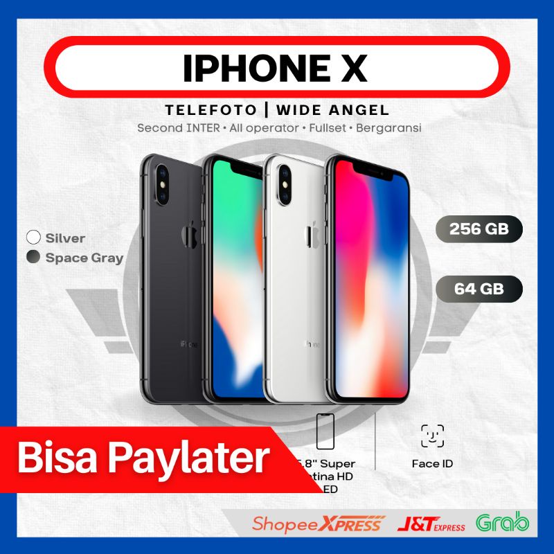 Second iPhone X 64GB BISA PAYLATER Mulus fullset Bergaransi