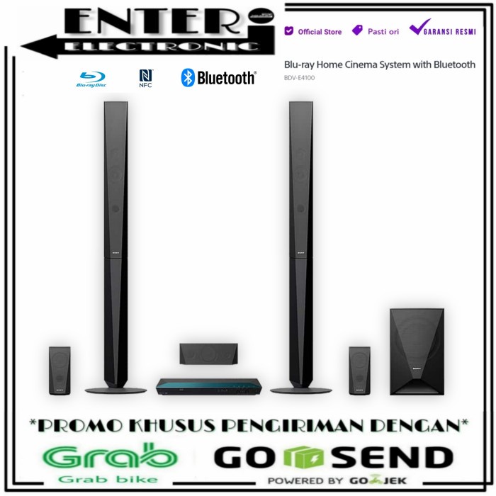 SONY BDV E4100 - SMART HOME THEATER BLURAY 3D SONY 51CH 1000W NFC WIFI