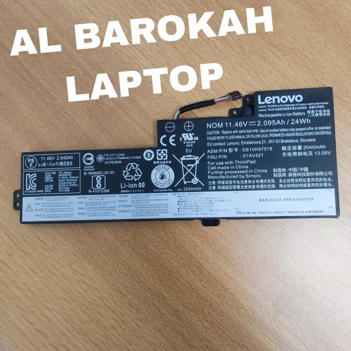 Baterai Lenovo Thinkpad T470 T480 01AV421 SB10K97578 Internal