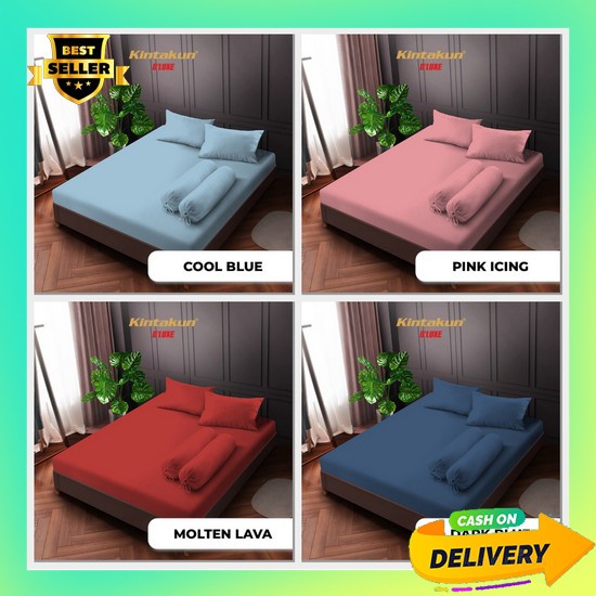 Spray Aesthetic Murah Meriah Warna Pastel Lembut Dan Halus Alas Kasur  Sprei Kintakun D'Luxe Polos