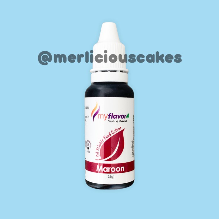 

Maroon Oil My Flavor Food Colour Pewarna Makanan Buttercream