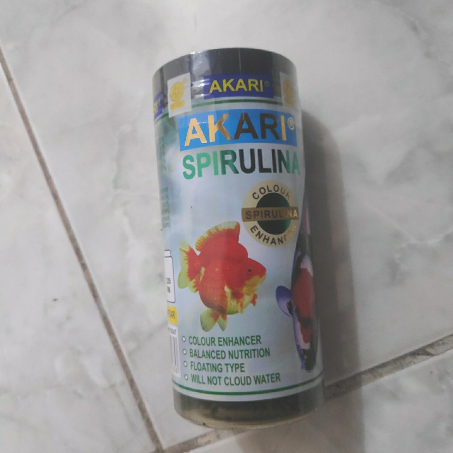 Akari Spirulina 100gr Pelet Pakan Ikan Koki