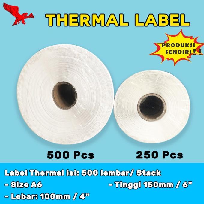 

Kertas Thermal 100x150 isi 250 & 500 lembar, Label Thermal
