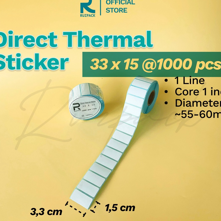 

Ready Stok Direct Thermal Sticker [33x15 MM] Stiker Resi Pengiriman Label Barcode Thermal 1 LINE 1000 PCS