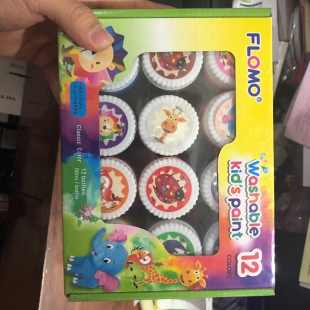 

Ready Flomo washable finger paint 12 warna washable kids paint 50 ml 81
