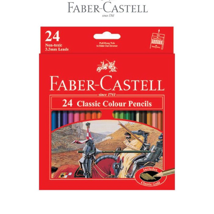

Termurah Classic colour pencils 24 warna faber castell / pensil warna 24 warna buruan