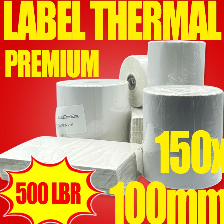 

HOT Label Thermal 100x150mm / Sticker Label Continuous / Label Kertas Bc Tebal Premium Waterproarcode Isi 500pof Tidak Luntur Lem Kuat Grosir