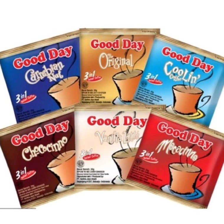 

Terlaris kopi goodday all varian, mocachino, chococino, carabian nut, original, caramello salt, coolin