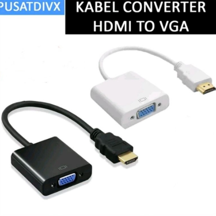 Terbaru.. Kabel Converter  HDMI to VGA Connector Konektor Penghubung Cable HDMI2VGA PM6
